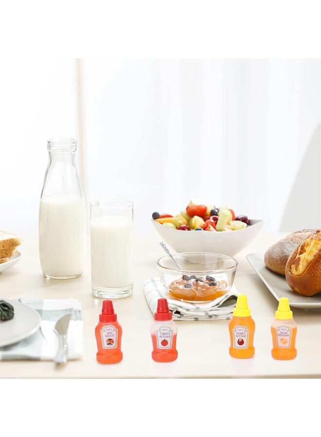 LAMAY 4pcs Mini Ketchup Bottles with Sturdy Screw Cap,25ml Mini Condiment Squeeze Bottles Portable Honey Sauce Salad Dressing Dispensers Jars Containers for Kids Adults (Size : 4pcs) - Image 4